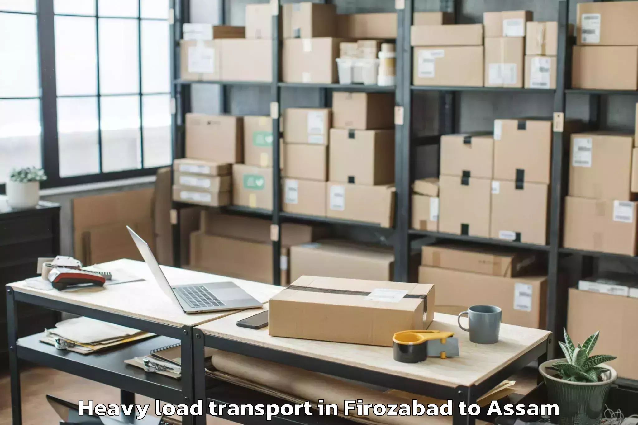 Top Firozabad to Banekuchi Heavy Load Transport Available